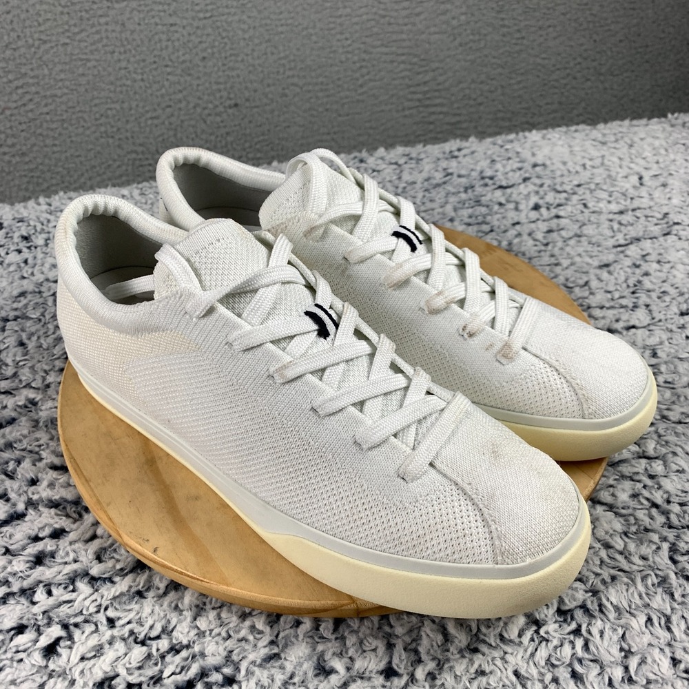 Rothy's The Lace Up Sneaker Women's 9.5 Bright White Knit Casual Lifestyle Shoes